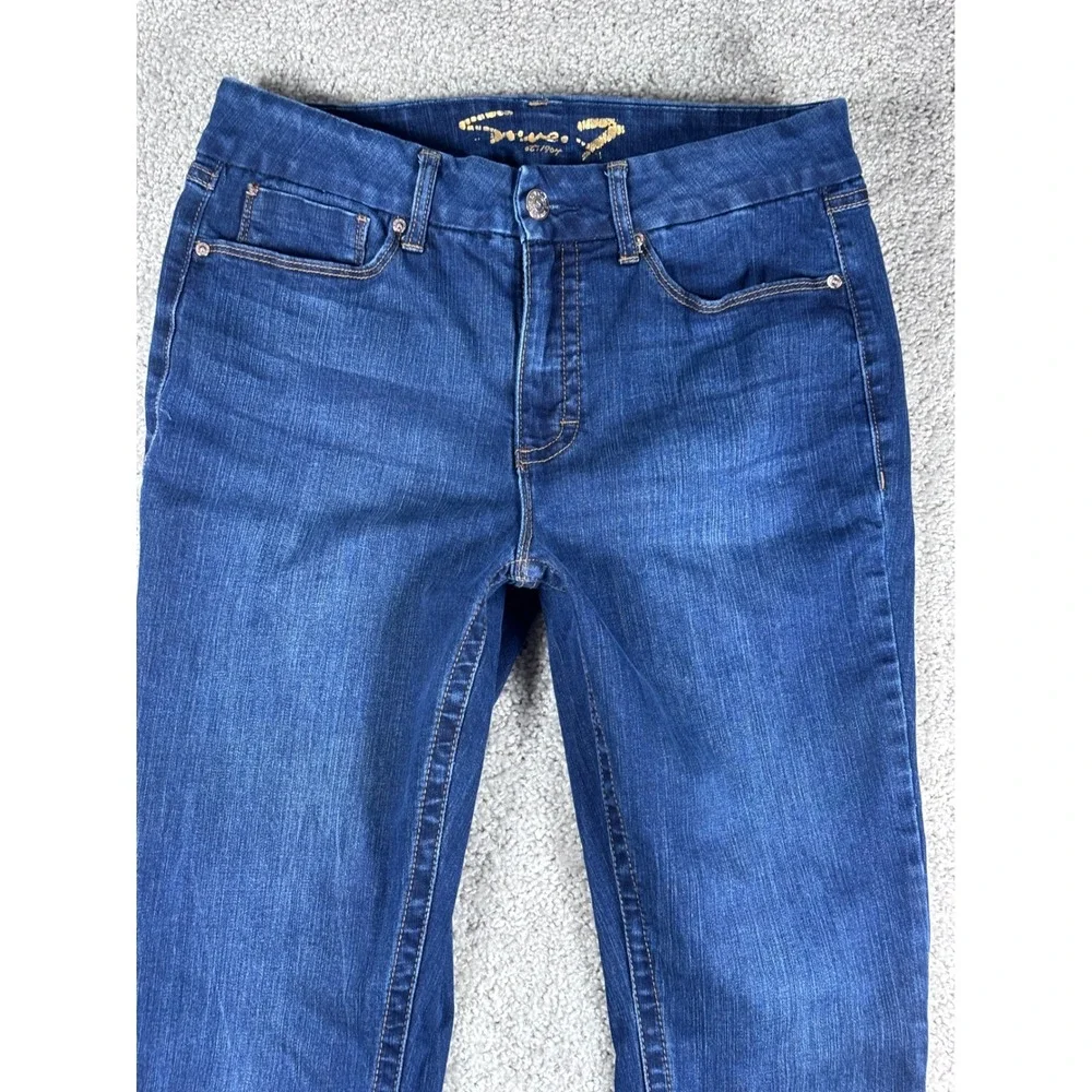 Seven7 Tummy Less High Rise Skinny Jeans Womens Size 12 Dark‎ Wash Denim